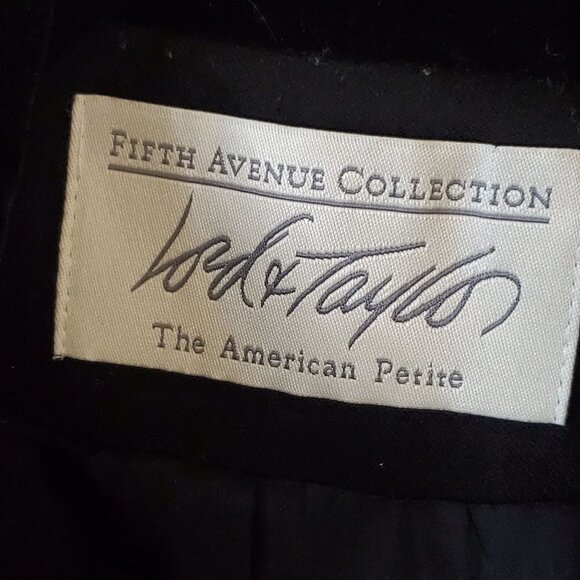 Lord &Taylor Vintage Fifth Avenue Collection Black Blazer Velvet Collar Size 10P - Picture 7 of 8